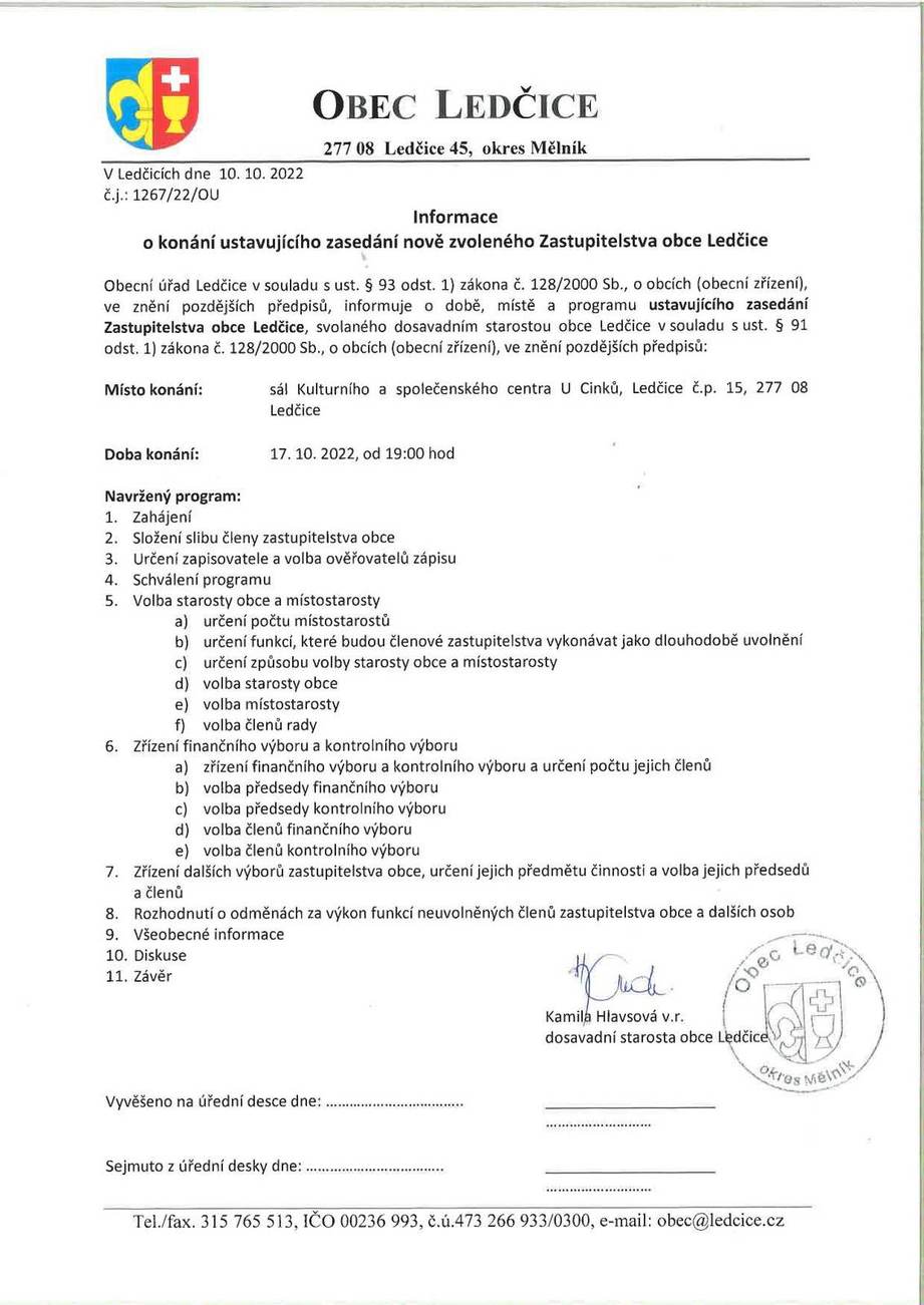 Informace o konání ustavujícího zasedání nově zvoleného Zastupitelstva obce Ledčice.jpg